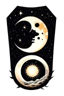 sun and moon  tattoo design idea