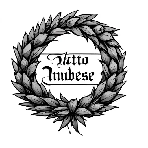 Greek Wreath with name inside tattoo design idea