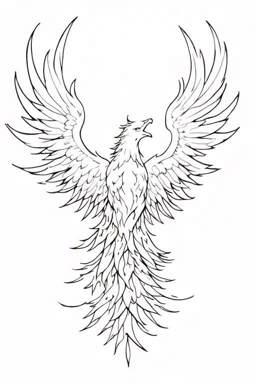 Phoenix rising from ashes tattoo design idea
