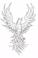 Phoenix rising from ashes tattoo design idea