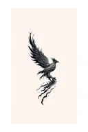 Phoenix rising from ashes tattoo design idea