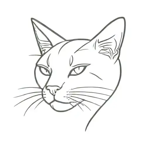 cat ears outline tattoo design idea