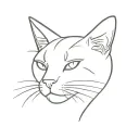 cat ears outline tattoo design idea