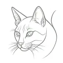 cat ears outline tattoo design idea