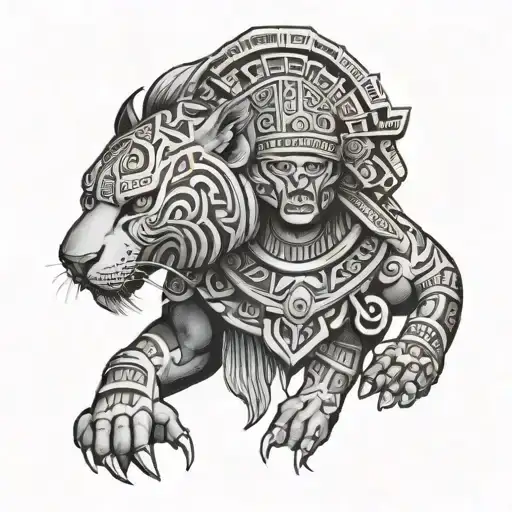 aztec jaguar warrior tattoo design idea
