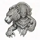 aztec jaguar warrior tattoo design idea