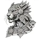 aztec jaguar warrior tattoo design idea