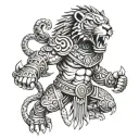 aztec jaguar warrior tattoo design idea
