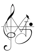 geometic tattoo with mixing treble clef, Theta and Delta symbol tattoo design idea
