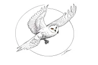 snowy owl flying across tattoo design idea