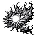 fireball explosion sun flames tattoo design idea