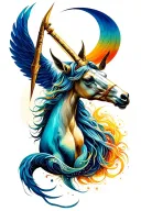 sagittarius and aquarius tattoo combination  tattoo design idea