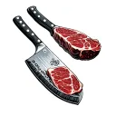 Butcher knife with meat tattoo design idea