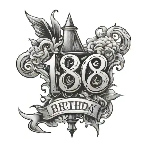 birthday date 11 8 2000 tattoo design idea