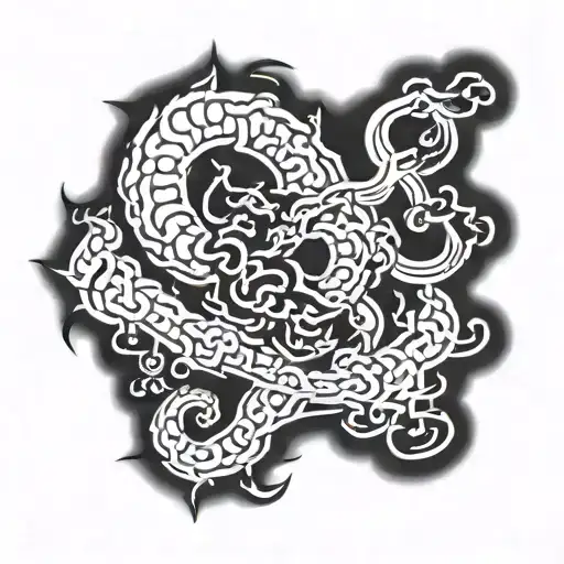 symbol of strength in Japanese with a slight red border tattoo design idea