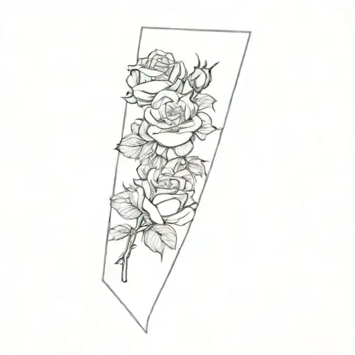 a cross and roses tattoo design idea