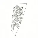 a cross and roses tattoo design idea