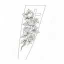 a cross and roses tattoo design idea