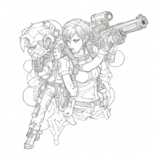 resident evil retro  tattoo design idea