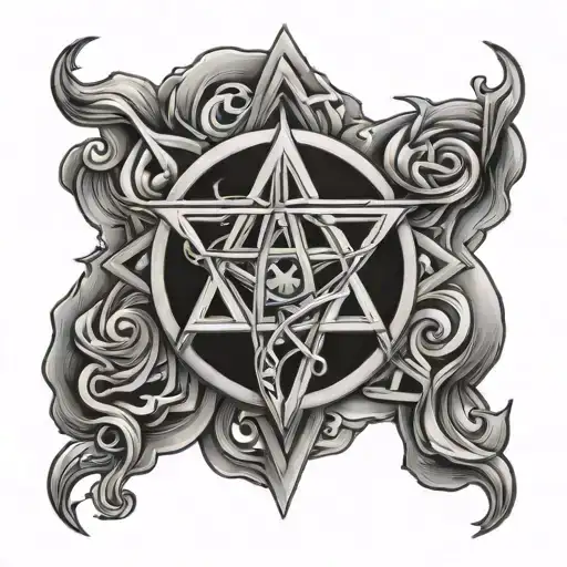 heartagram tattoo design idea