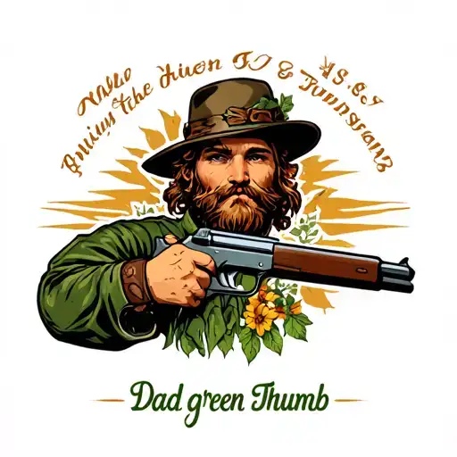 dad green thumb hunting tattoo design idea