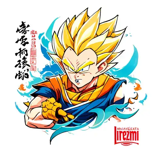 majin vegeta tattoo design idea