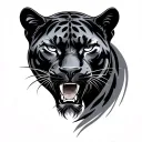 Panther's head tattoo design idea