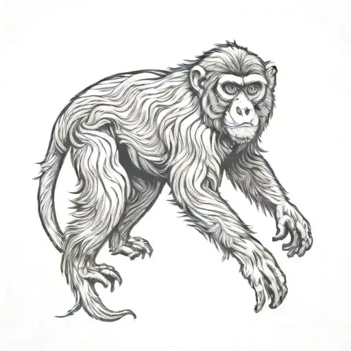 japanese macaque tattoo design idea