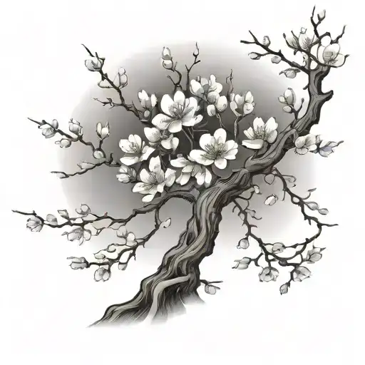 Cherry Blossom tree tattoo design idea