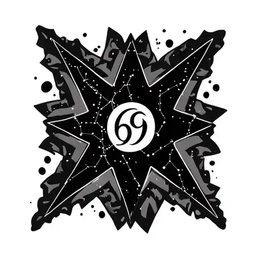 cancer star constellation with the 69 logo tattoo design idea