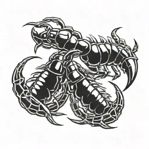 two scorpions making a heart with their tails tattoo design idea