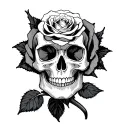 rose with a skull inside it,gothic  tattoo design idea