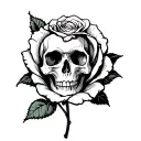 rose with a skull inside it,gothic  tattoo design idea