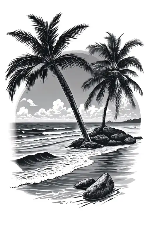 Jamaica and florida beaches mixed tattoo design idea