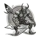 surfing demon tattoo design idea