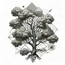Tree that represent family as well as incorporating the Latin phrase "Familia supra omnia tattoo design idea