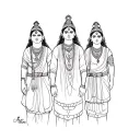three nepali people tattoo design idea