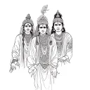 three nepali people tattoo design idea