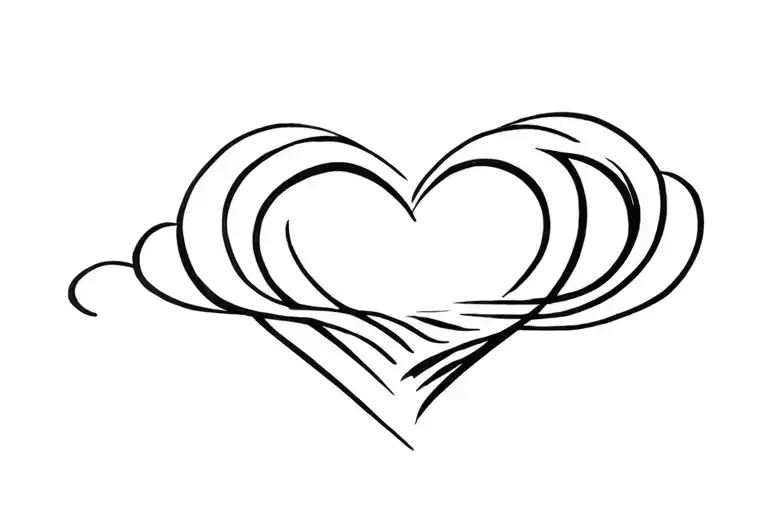wave, heart rithm tattoo design idea