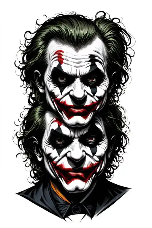 the joker three heads stacked on top of each other hear no evil see no evil speak no evil tattoo design idea