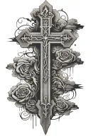 crosses, Luke 1:37 bible verse written underneath tattoo design idea