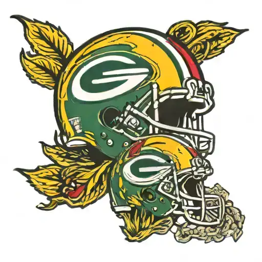 Half UGA G and half Green Bay Packers G tattoo design idea