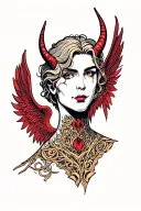 Devil And Angel Neck tattoo tattoo design idea