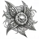 Beyblade with butterfly wings tattoo design idea