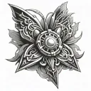 Beyblade with butterfly wings tattoo design idea