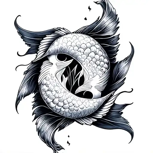 virgo and pisces combined tattoo tattoo design idea