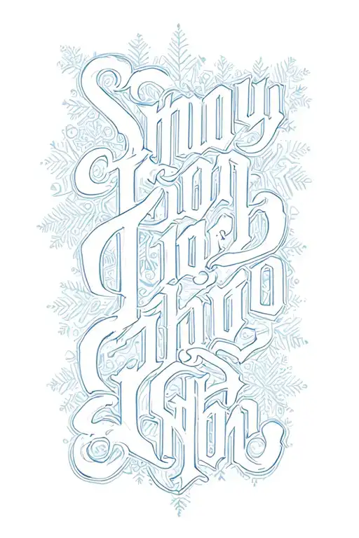 snowy name written tattoo design idea