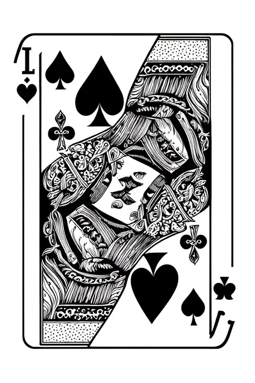 "Hotwife" qos queen of spades playing card tattoo design idea