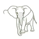 single continuous line that shaped elephant tattoo design idea