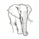 single continuous line that shaped elephant tattoo design idea
